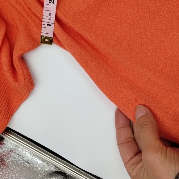 Entro women's small oversized salmon crochet neck textured blouse - Picture 8 of 12